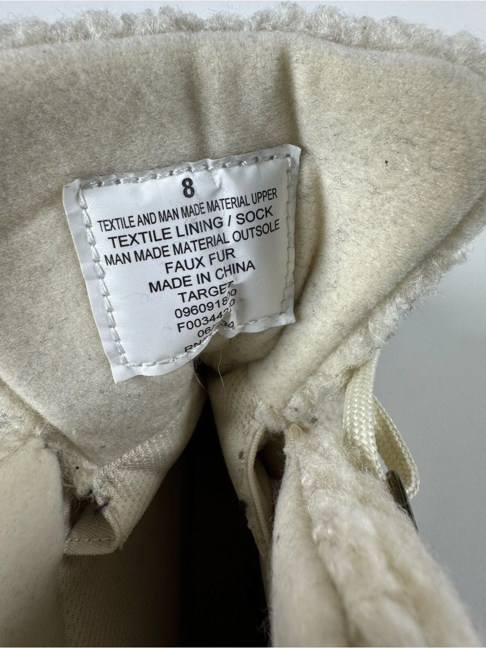 Target Women's Sherpa Lace-Up Winter Boots in Cream and Brown